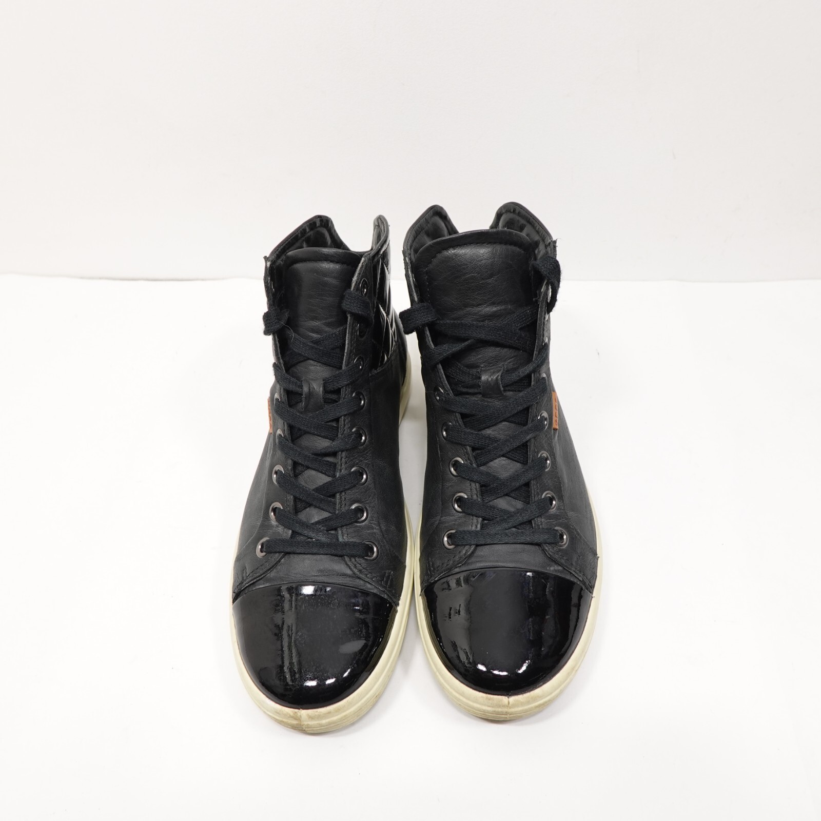 ECCO Soft 7 Quilted High Top Shoe Womens 38 Black Leather Sneaker Comfort Casual Item image 3
