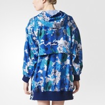 NWT New $275 Womens Adidas Stella McCartney Hood Jacket Run Pullover Blue M Flor - £237.40 GBP