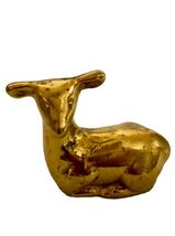 Vintage Brass Deer Laying Down Doe Wildlife Figurine 2” Tall 2” Long Animal - $13.00