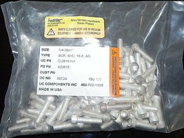 BAG OF 100 NON-VENTED SILVER PLATED SCREWS 1/4-28X1&quot; HEX HEAD C-2816-NA ... - £149.46 GBP