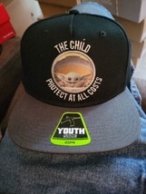 Youth Star Wars Mandalorian The Child SnapBack  Hat  Black New - $15.88