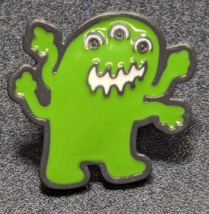 Cute - Green - 3 Eyed / 4 Arm Monster - Enamel Hat Lapel Pin - $12.86