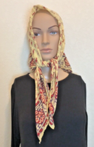 Vintage Silk Scarf with Hand Rolled Hem - £14.78 GBP