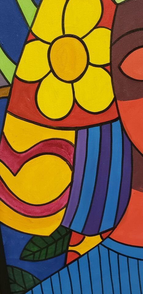 Signed RUPHY Latina Woman Dominican Republic Painting Art like Romero Britto Item image 6