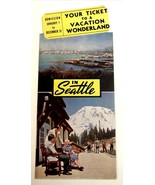1941 Ticket to Seattle Vacation Wonderland Die Cut Advertising Travel Br... - €8,49 EUR