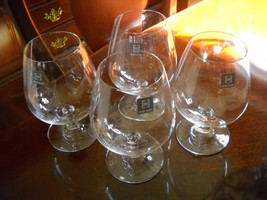 * 4 Marc Aurel Vivedi Crystal Stemmed Brandy Wine Glasses 6&quot; Tall  - $30.00