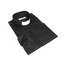 Mens CEREMONIA Clergy Pastor Priest Shirt 100% Cotton Turkey #stn 15 HYB Black image 2