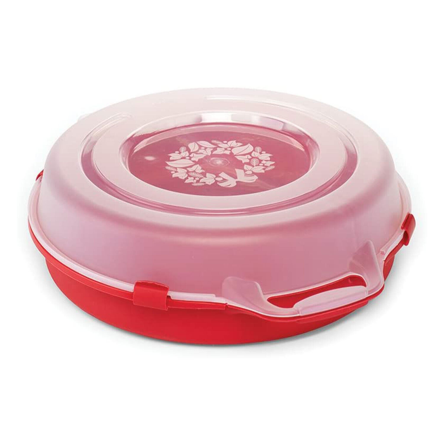 24 Inch Seasonal Holiday Christmas Plastic Wreath Storage Box, Red Set Of 3
