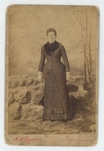 Antique c1880s Cabinet Card Lovely Woman in Victorian Era Dress Baltimore, MD - £7.45 GBP