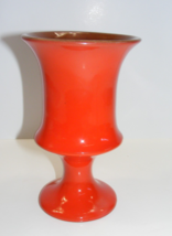Vintage Frankoma Orange Pottery 7&quot; Tall Vase Pedestal Base F35 - $645.41 MXN