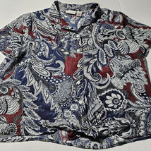 Alfred Dunner Button Up Tunic Blouse Womens Size 18 Abstract Design Ligh... - €11,85 EUR