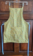 Child Apron with pocket - Yellow with Blue Flowers! Child 6/8.  - $12.99