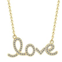 Dainty Gold CZ Love Necklace - £16.34 GBP