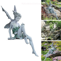 Beautiful Fairy Statue Tudor And Turek Sitting Garden Ornament Resin Craft - £14.36 GBP