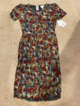 New w/ Tags LulaRoe Amelia Dress Small S red black Floral Roses spring pocket - £18.10 GBP