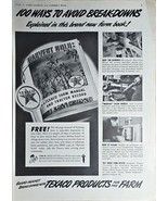 1942 TEXACO PRODUCTS FOR FARM-FARMERS-Harvest Gold-Vintage Print Ad-WWII - $12.03
