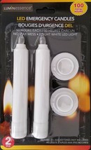 Emergency White LED Candles 5”H X 0.75”D 100 Hours Requires Batteries 2/Pk - £2.32 GBP
