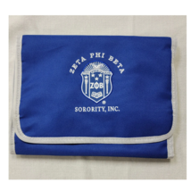 ZETA PHI BETA  SORORITY Blue Cosmetic Bag Royal Blue Zeta Phi Beta - $24.50
