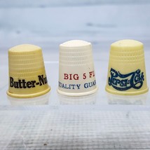 Vintage 3 Plastic Thimbles Food Soda Pepsi-Cola  Big 5 Flour Butter-Nut - $19.39