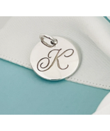 Tiffany Letter K Notes Alphabet Disc Charm Initial Pendant in Silver - $169.95