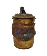 Crandall Studio Pottery Lidded Jar Vase Sculptural Textured Stoneware Ar... - $133.21 CAD