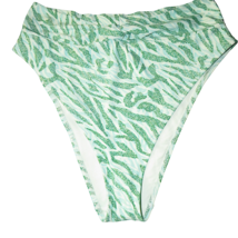 American Eagle Aerie Aqua Zebra Print High Cut Cheeky Bikini Bottoms Size XL - £9.71 GBP