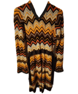 Inner Child Zig Zag Long Sleeve Acrylic Knit Hooded Sweater Dress - Size... - $50.00