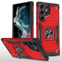 For Samsung S23 Ultra Robust Magnetic Kickstand Hybrid Case Cover - Red - £6.43 GBP