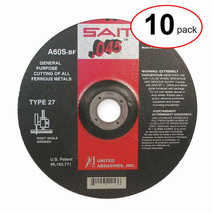 22021 - 4-1/2&quot;X .045&quot;X 7/8&quot; Type 27 Cutoff Wheel - (10Pack) - £43.57 GBP