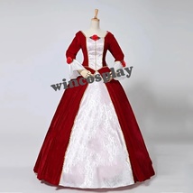 Disney Princess Beauty and the Beast Belle Christmas Dress Cosplay Costume - £83.09 GBP
