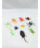 Lot Of (10) Rubber/Plastic Bug Toys 2-3&quot; Spider Fly Cricket Cockroach - €7,13 EUR
