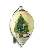  Ne&#39;Qwa Art Christmas Tree Cats by Emma Leach Hand painted Glass Ornament - €58,87 EUR