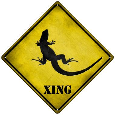 Lizard Xing Novelty Mini Metal Crossing Sign