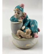 Vtg Summit Collection Exclusive Porcelain Music Box Hand-Painted Clown &amp;... - $44.86 CAD
