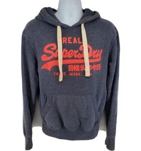 Superdry Mens VTG Retro Logo Gray Sweatshirt Hoodie Trademark Japan Size... - $26.68