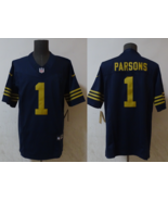 Men's Micah Parsons #1 Stitched Jersey Navy Gold - $45.00