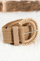 Camel Braided Leather Decor Belt - $100.30 MXN