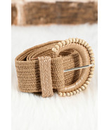 Camel Braided Leather Decor Belt - $101.08 MXN