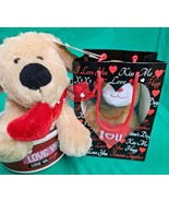 Valentines&#39;s Day Plush Dog Puppy  Love You Heart Puppy In A Bag Lot Of 2 - $206.60 MXN