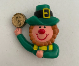 St Patrick&#39;s Day Leprechaun With Gold Coin Pin - £7.56 GBP