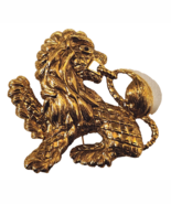 Joan Rivers IMPERIAL LION Brooch Pin Heraldic Antique Gold Tone 2 1/2&quot; Tall - $1,403.07 MXN