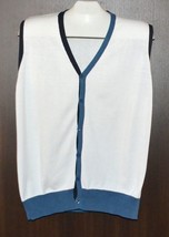Sottotono Men’s White Blue Cotton Sweater Vest Size US 2XL New - £25.51 GBP