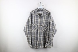 Vintage 90s Streetwear Mens 2XL Faded Heavyweight Flannel Button Shirt P... - £36.93 GBP