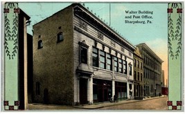 Postcard Sharpsburg Pittsburgh Pennsylvania Walter Building and Post Office - $52.28