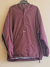 Vtg 90&#39;s Nike 1/2 SNAP Center Swoosh Pullover Jersey Lined Hooded Jacket Mens XL - $48.37