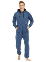 Men&#39;s Thickened Fleece Sweater One Piece Homewear Hooded Zipper Pajamas - £38.53 GBP