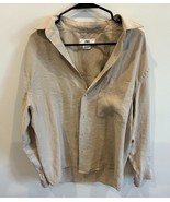 ZARA Man Tan Beige Dress Shirt Modal Blend Flowy Silky Size S Front Pocket - $30.07 CAD