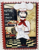 1 Resin Fridge Magnet (2.5&quot;x3&quot;) Fat Chef With Pizza, Free Shipping - £6.97 GBP