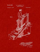 Stairclimber Patent Print - Burgundy Red - $7.95+