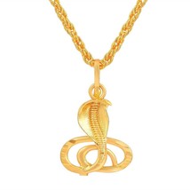 Unisex Brass God Shiva&#39;s Naag Snake Kaal Sarp Dosh Nivaran Pendant Necklace - $16.04
